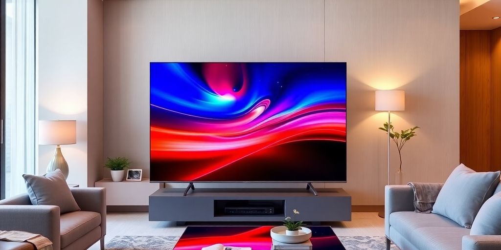 Panasonic TX-55JZ1000 Fernseher in modernem Wohnzimmer
