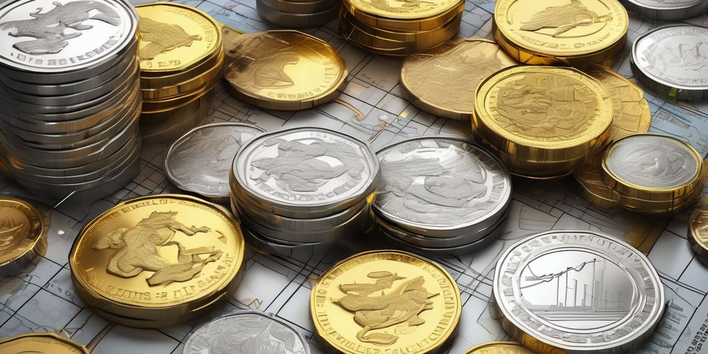 gold and silver trading strategies, financial market, stock exchange, risk and reward, investment, coins, bars, charts, graphs