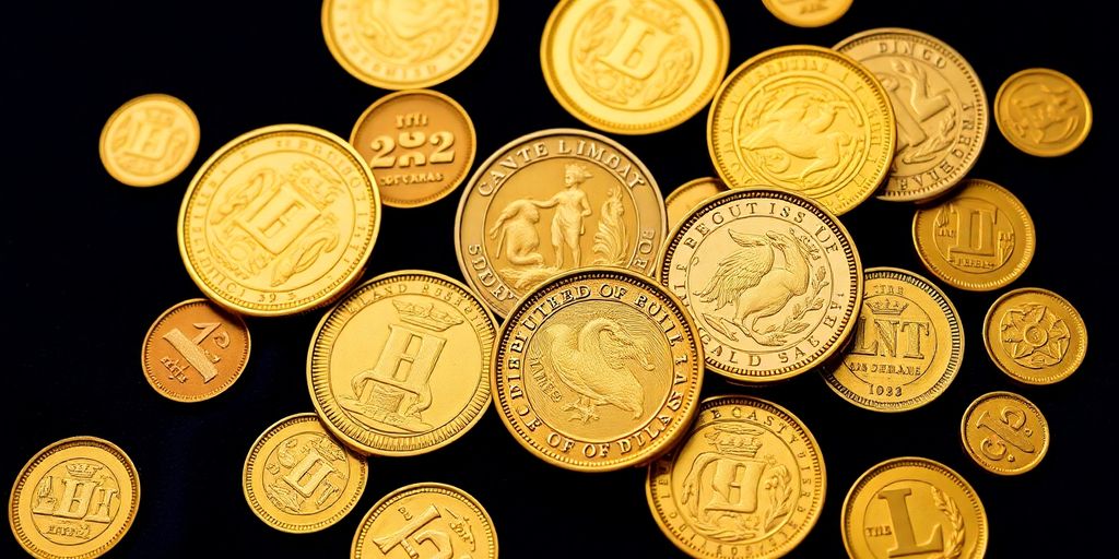 Une collection de pièces d'or historiques.