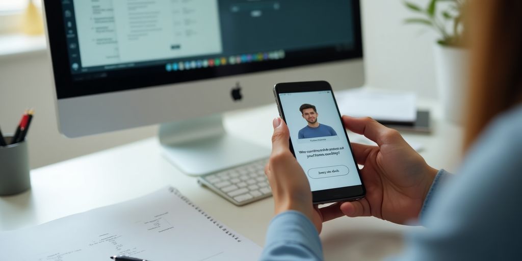 Person using smartphone for customer service assistance.