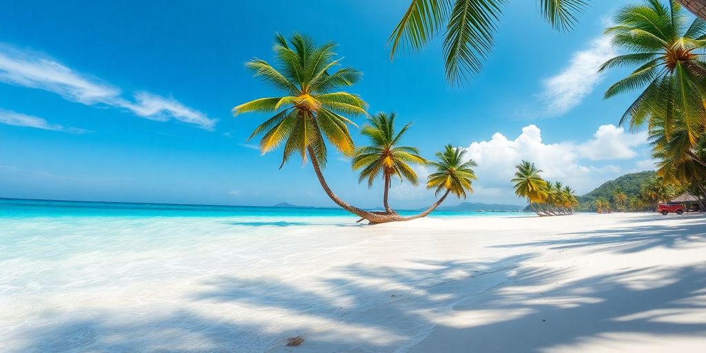 Azure waters, white sand, and palm trees on Chaweng Beach.