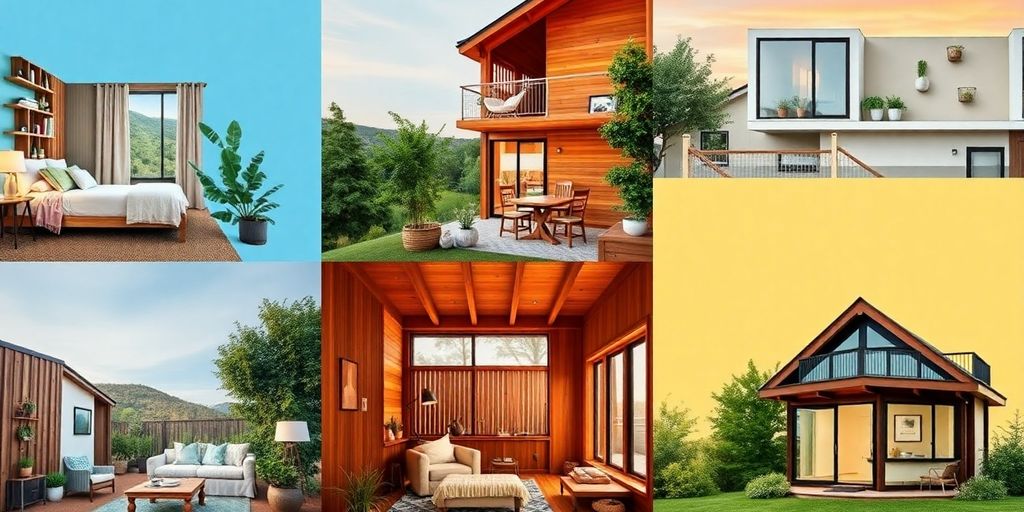 Différents appartements à louer et espaces de vie durables.