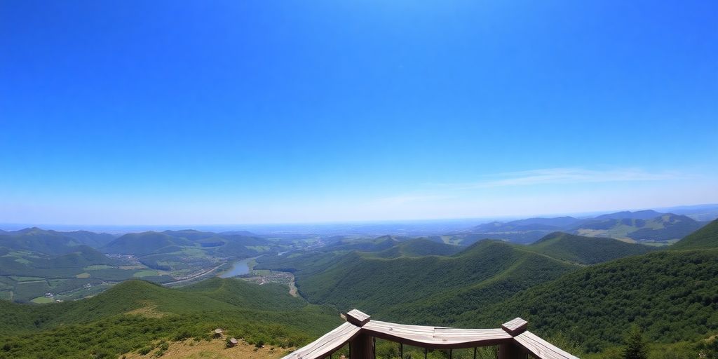 Panoramisch Limburgs landschap met vergezichten en heuvels.