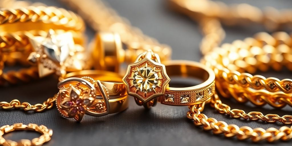 Bijoux en or élégants et scintillants.
