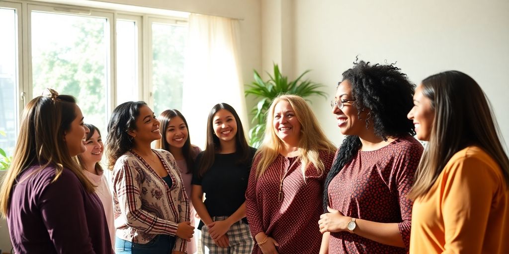 Diverse group sharing a warm, supportive connection.