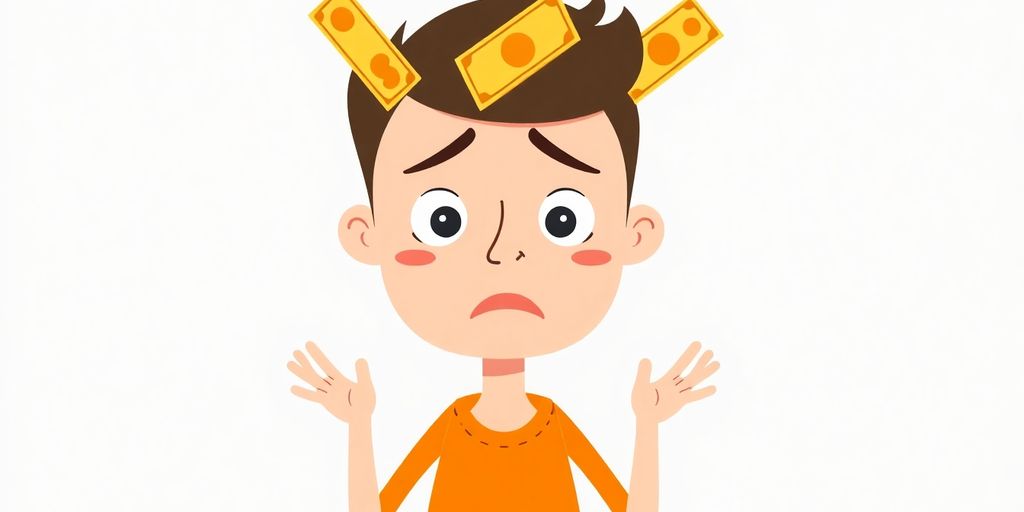 Confused cartoon person with low credit score.