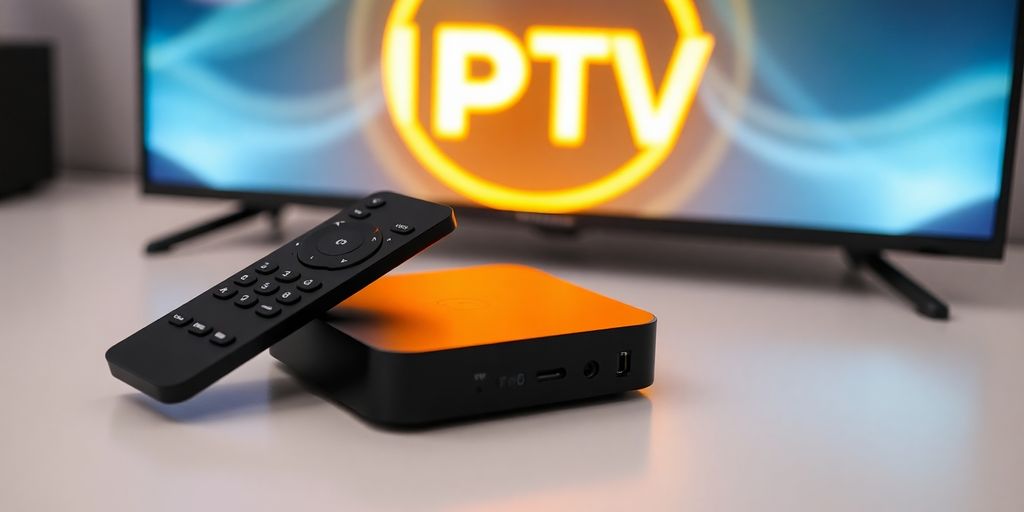شاشة تلفزيون تعرض تطبيق iptv