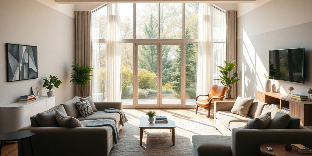 Casa moderna con luz natural y sensación de seguridad.