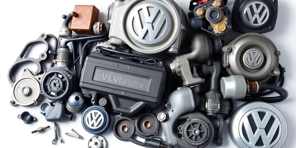 Volkswagen engine components and car parts.