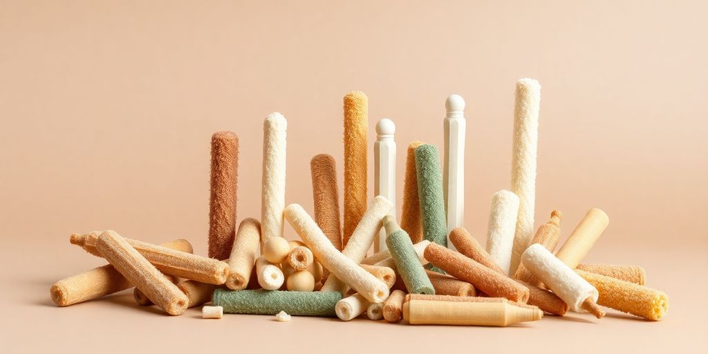 Assortment of dildos on display.