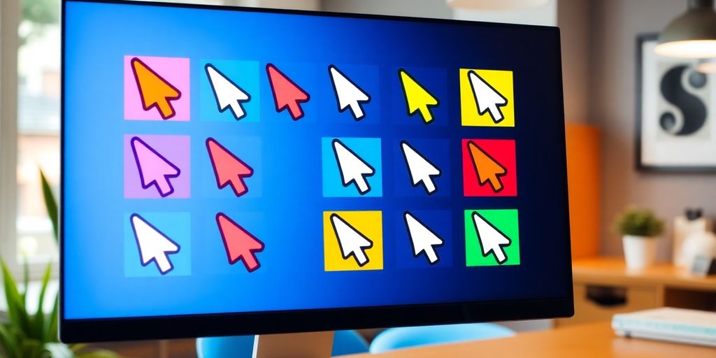 Dynamic cursors displayed on a computer screen in a workspace.