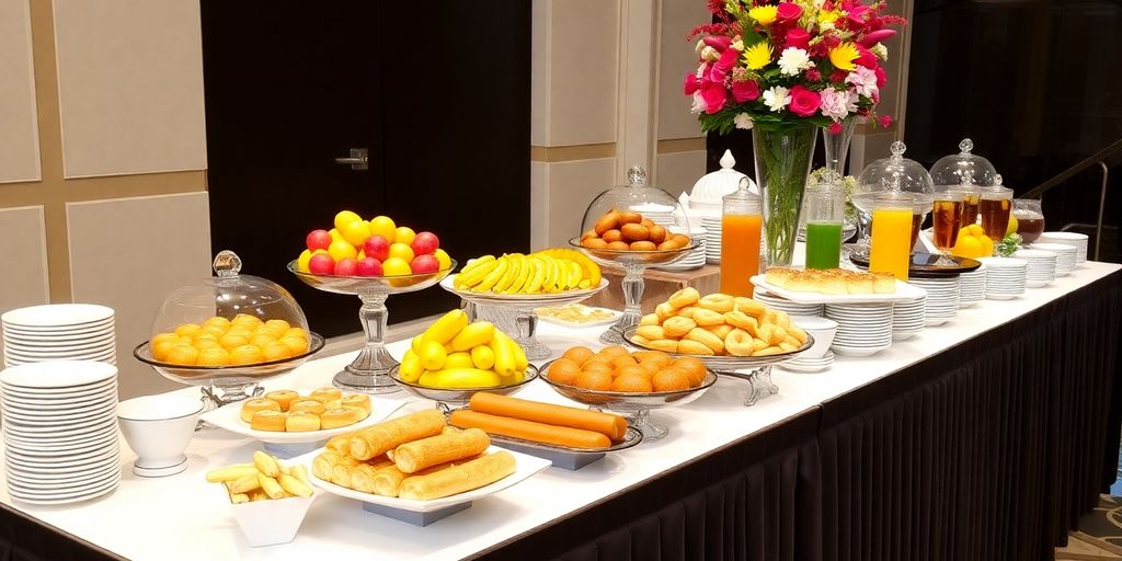 โต๊ะเบรคสวยงามสำหรับงานจัดเลี้ยงในชลบุรี