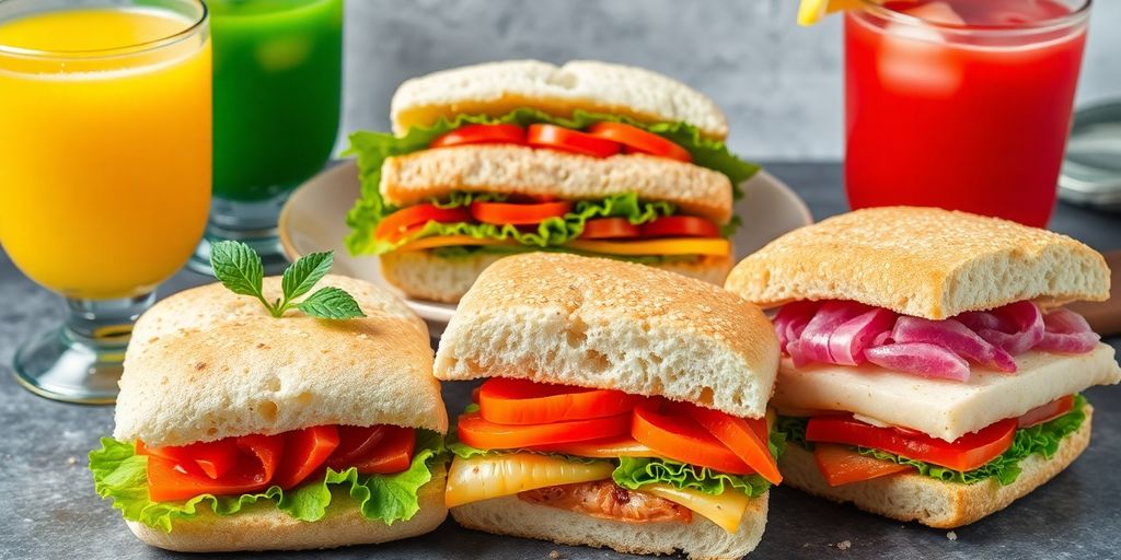 แซนวิชเกาหลี น้ำผลไม้น่าทาน