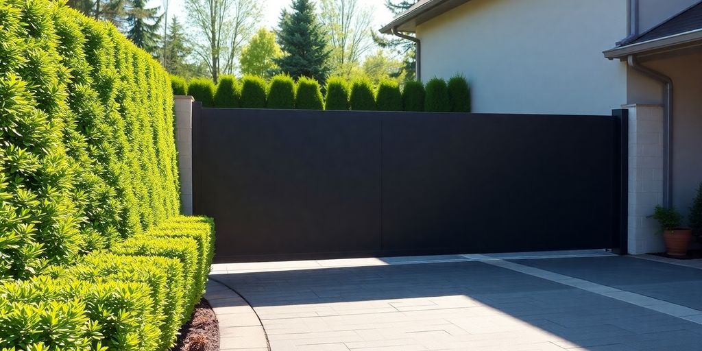 Sliding gate curving around a corner