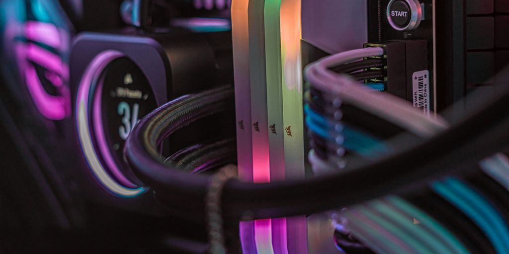 the inside of a computer with a lot of wires