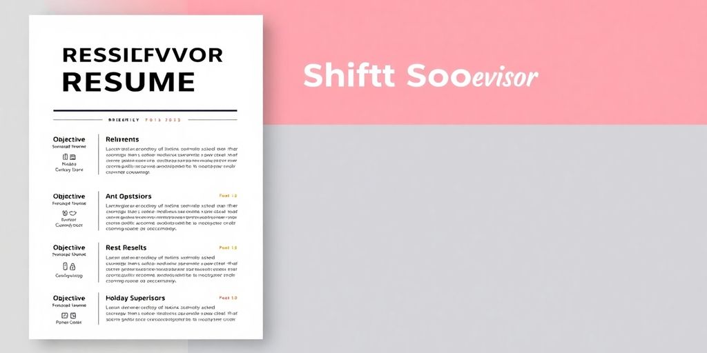 Professional resume layout with focus on shift supervisor objectives.