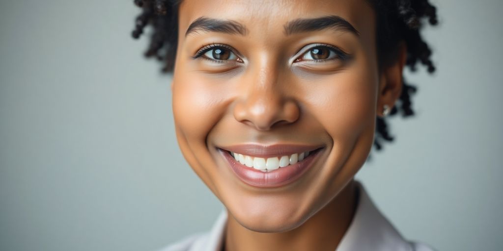 Smiling professional in crisp studio headshot