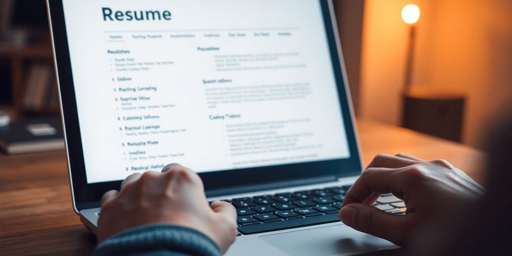 Resume on laptop screen