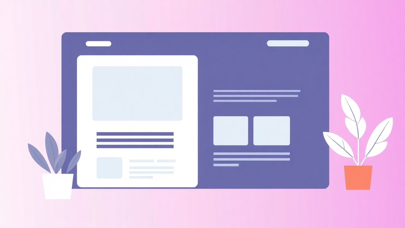 Illustrasjon av brukervennlig webdesign med myke farger.