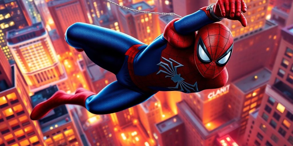 Spider-Man et Venom s'affrontent dans un combat de super-héros intense.
