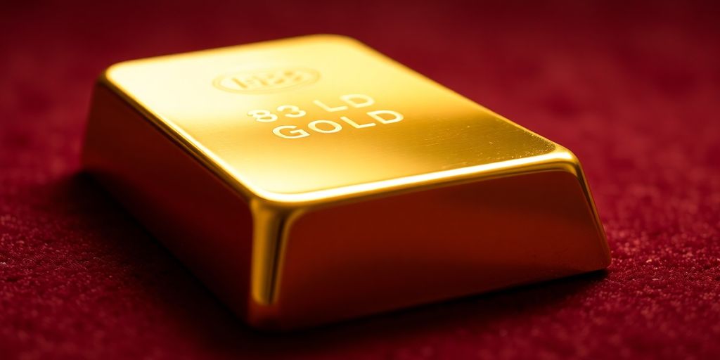 Un lingot d'or brillant sur un fond en velours.