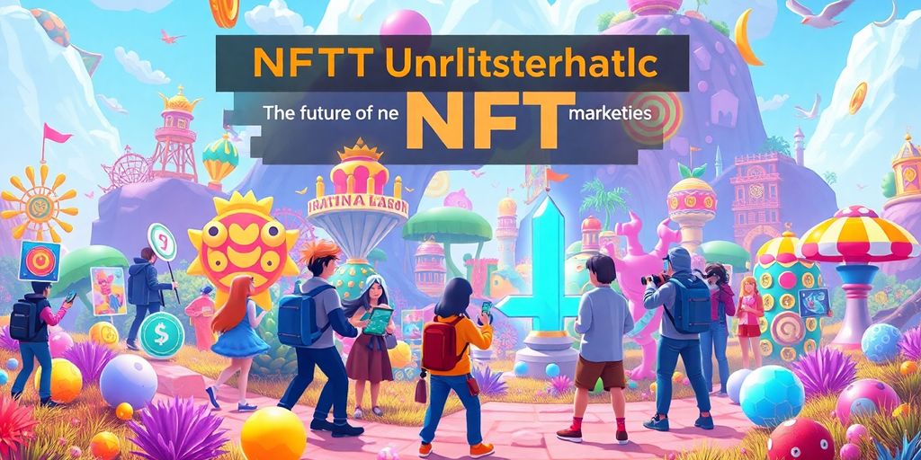 Colorful NFT art with avatars in a gaming environment.