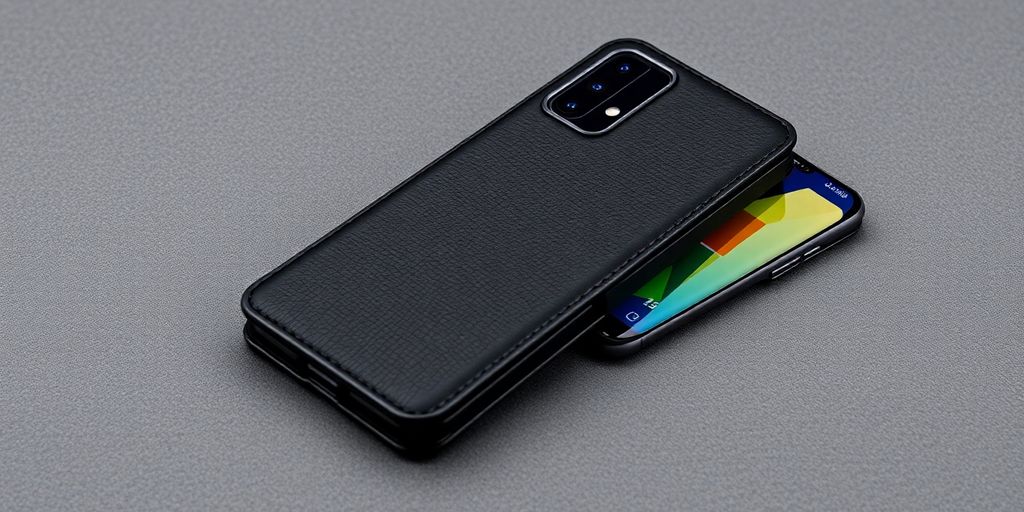 Black Samsung A15 5G leather wallet case.