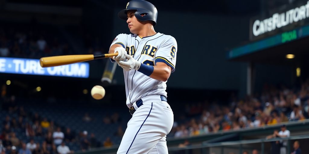 Padres player in action.