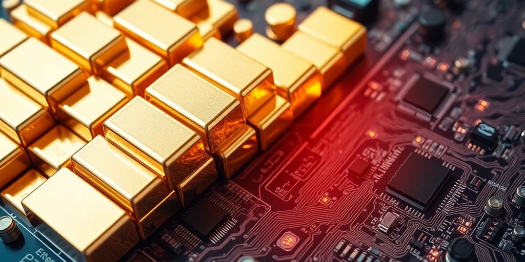 Lingots or brillant, circuit imprimé complexe