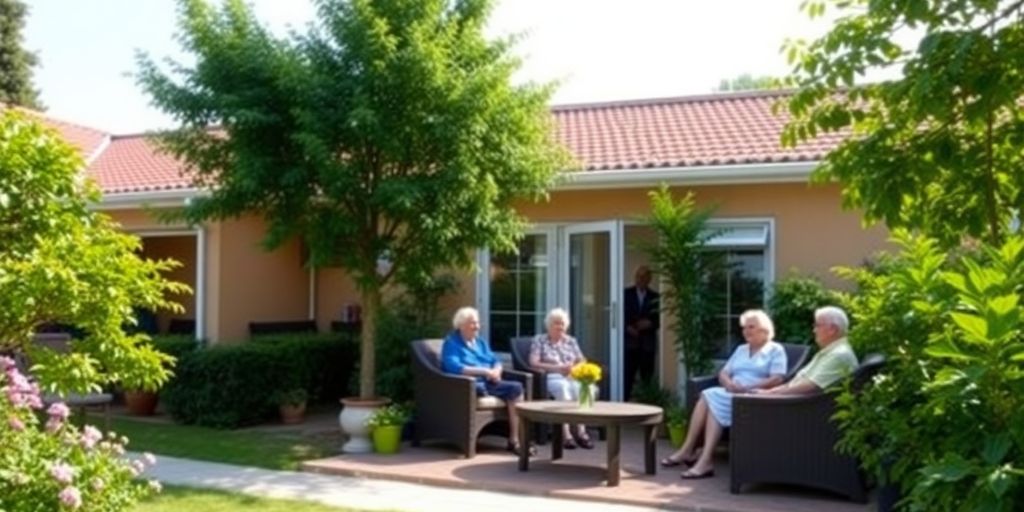 Casa de repouso aconchegante com idosos em Suzano.