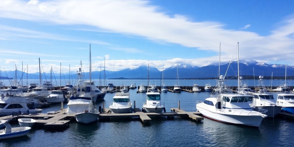 Homer Spit harbor boats