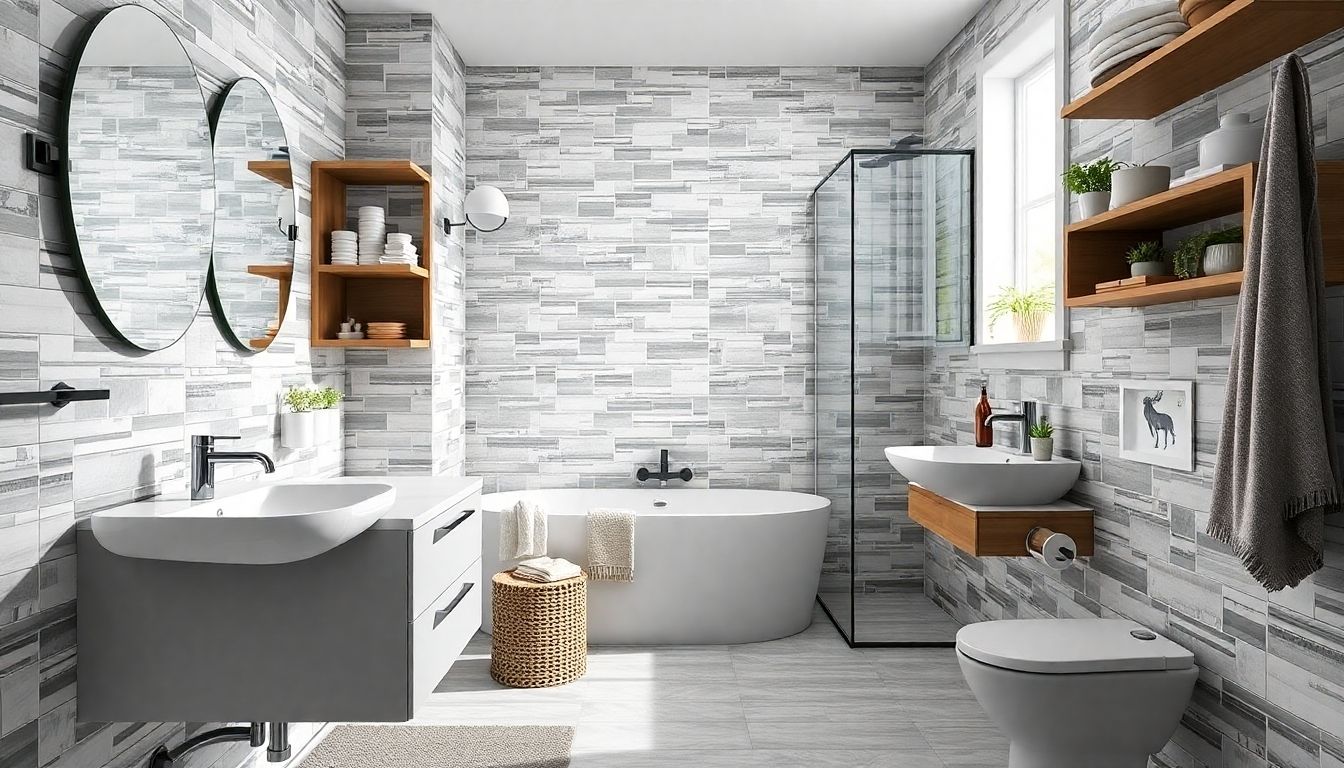 Modern bathroom with stylish fixtures and efficient layout.