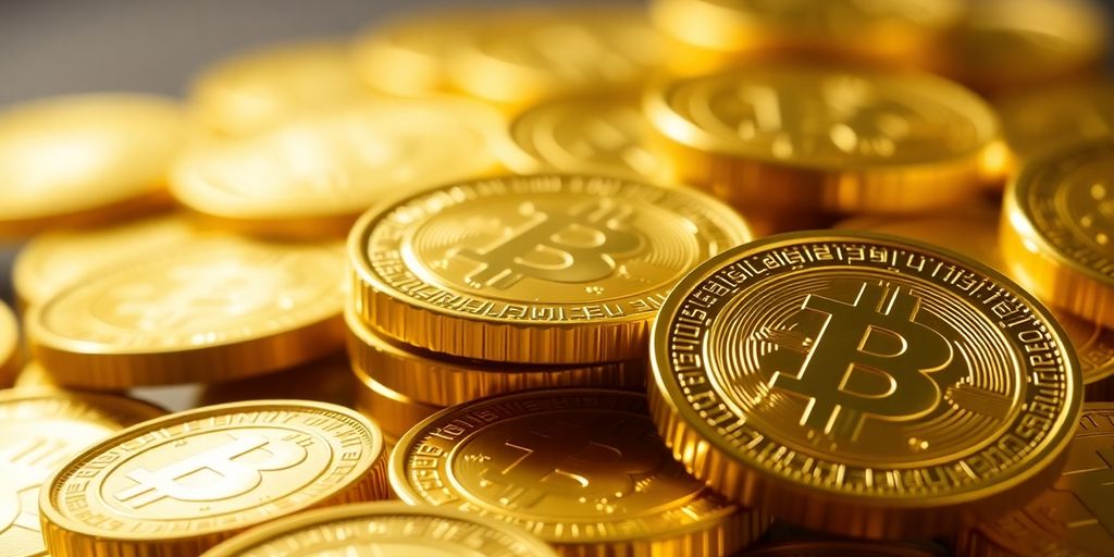 Des pièces d'or brillantes sur une surface douce.