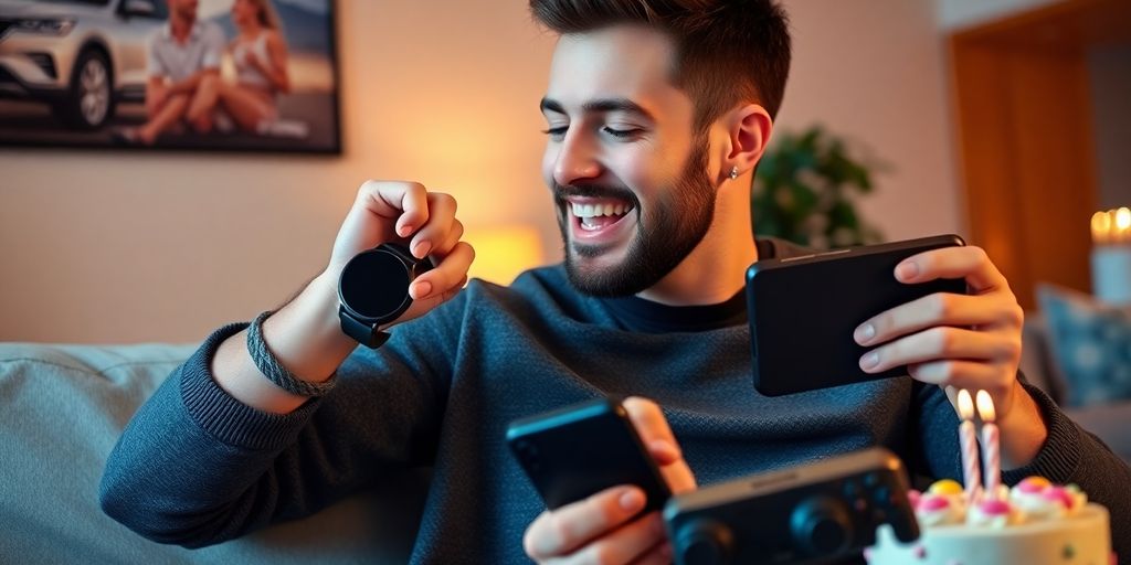 Tech gadgets for a modern boyfriend's birthday gift.