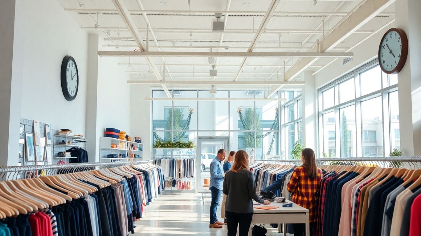 Retail staff working together in a well-lit store