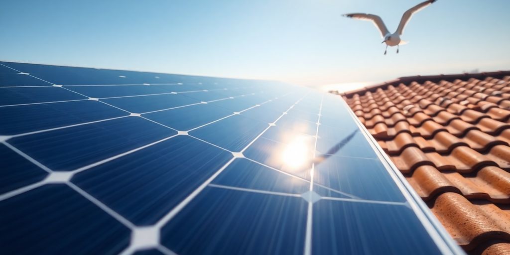Panneau solaire sur toit rochelais