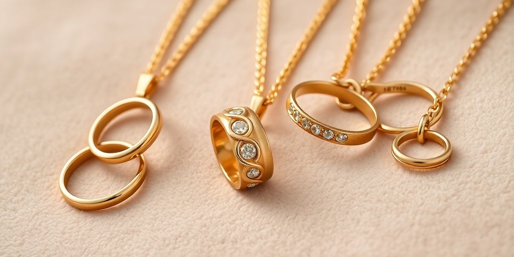 Bijoux en or sur un fond en velours.