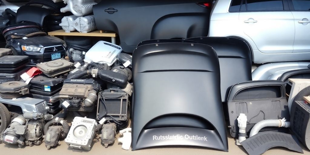 Mitsubishi Outlander engine components on a clean surface.