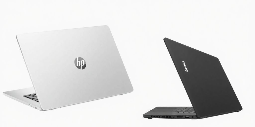 صورة مقارنة لابتوبين من HP و Lenovo
