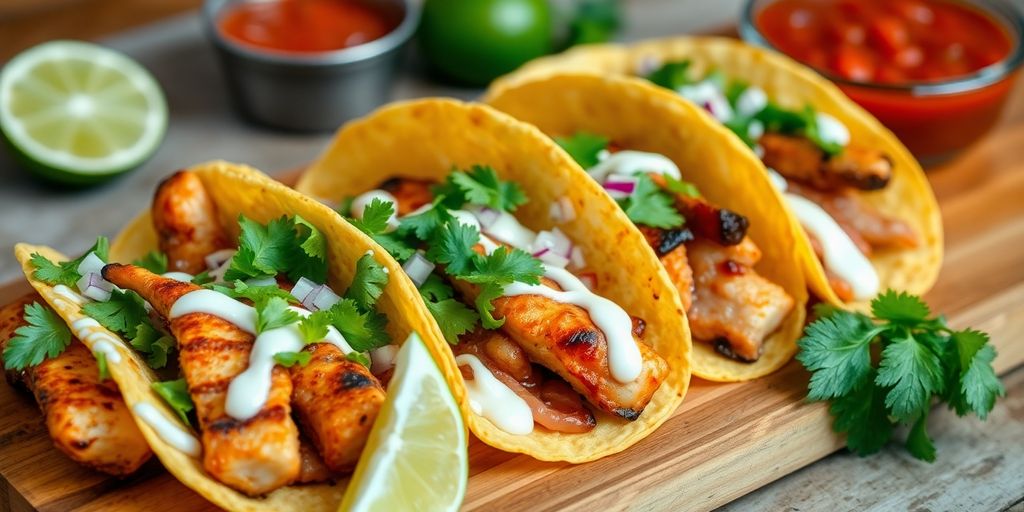 Delicious street tacos with fresh salsa.