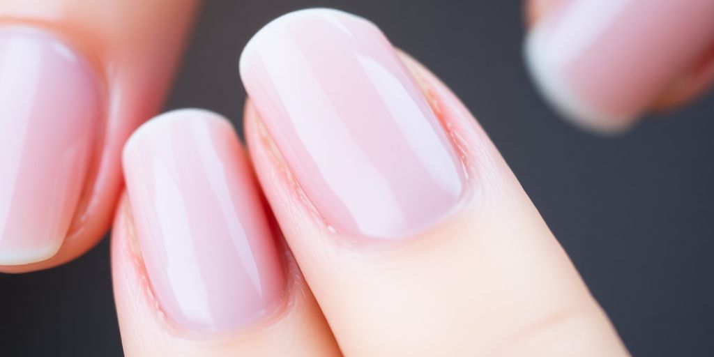 Unhas saudáveis e bem cuidadas com esmalte neutro.