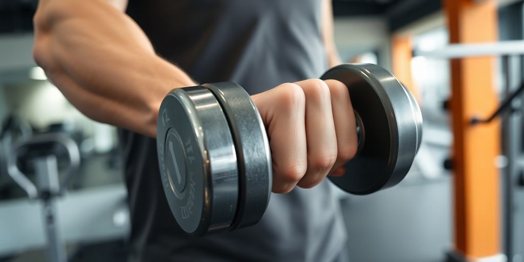 Person exercising with weights