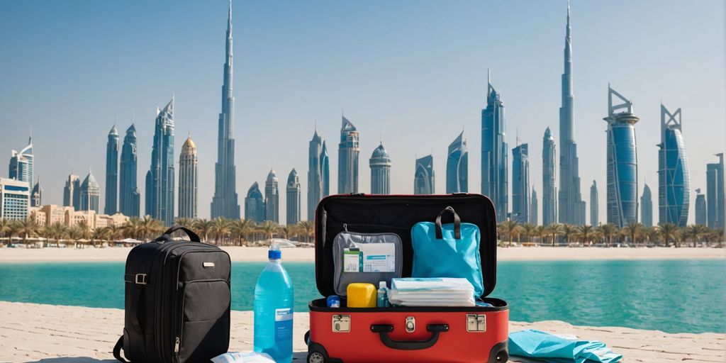 Traveler packing health and safety items