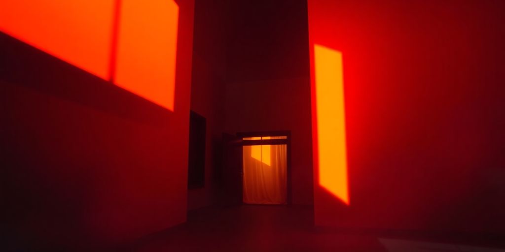 Écran vidéo avec couleurs vives et contrastées.