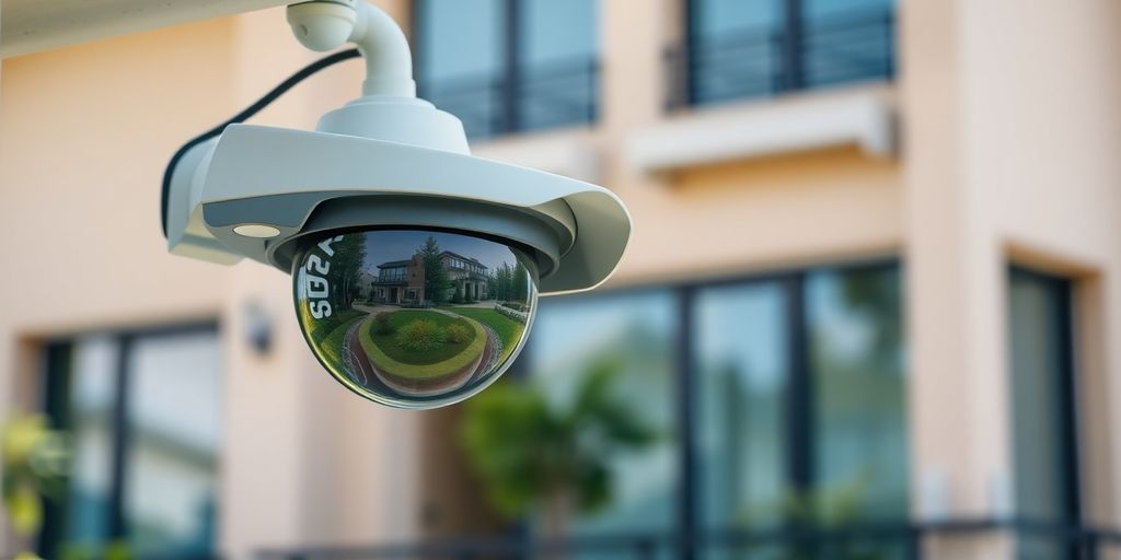 CCTV camera on a building for enhanced security.