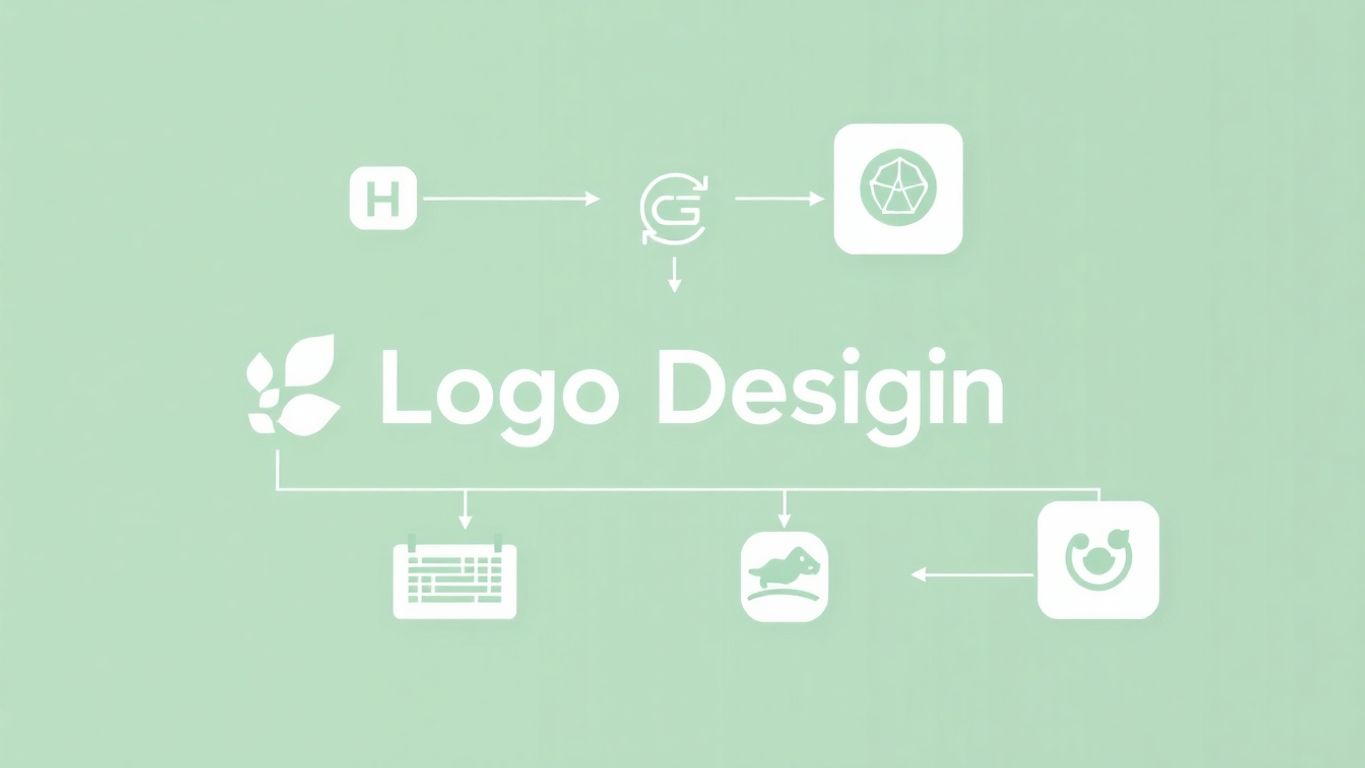 Moderne logo design med myke farger og enkle detaljer.