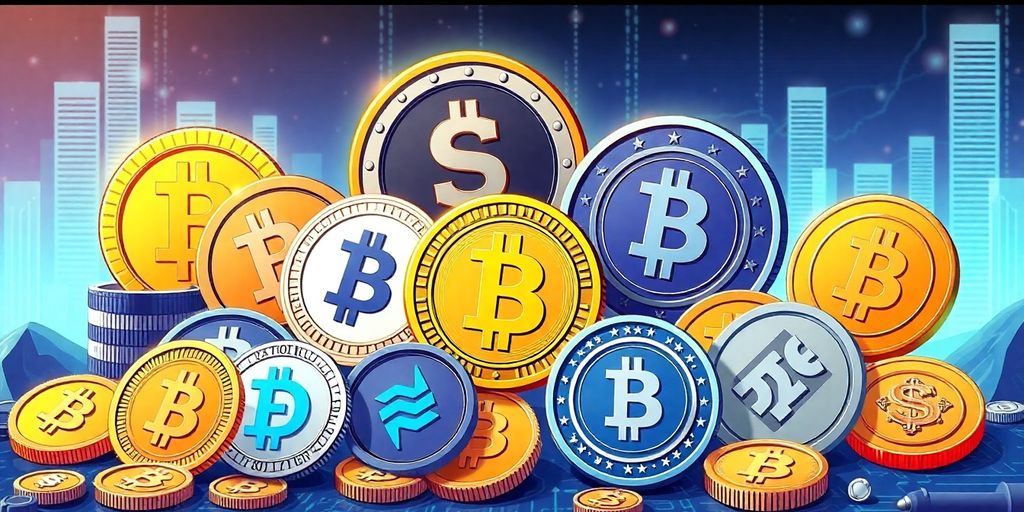 Illustrative image of stablecoins in a digital landscape.