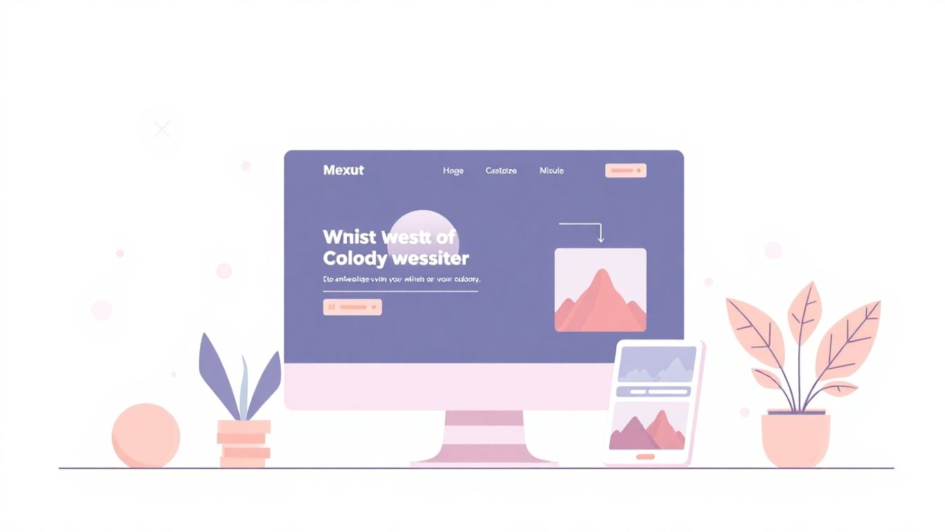 Moderne nettsidesdesign med myke farger og minimalistiske detaljer.