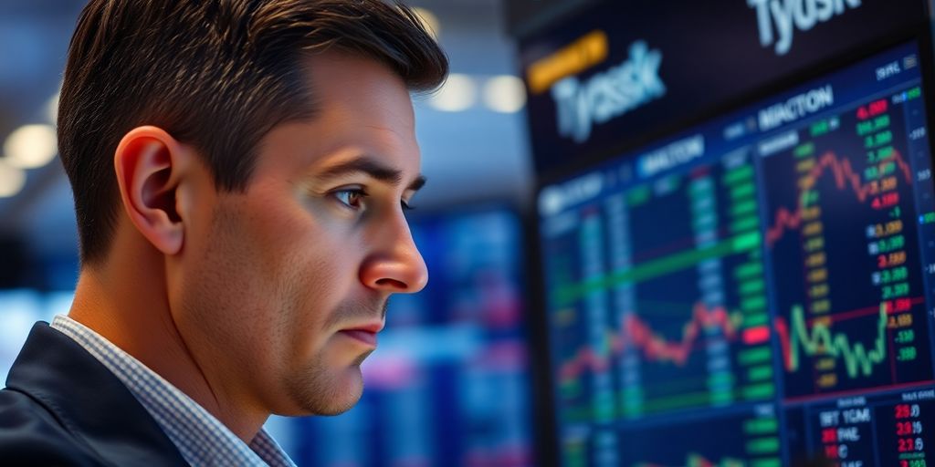 Imagem de um trader analisando opções no mercado. Imagem de um trader analisando opções no mercado.