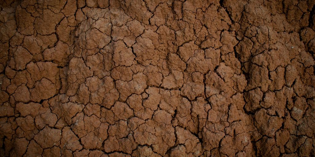 a close up of a brown dirt surface